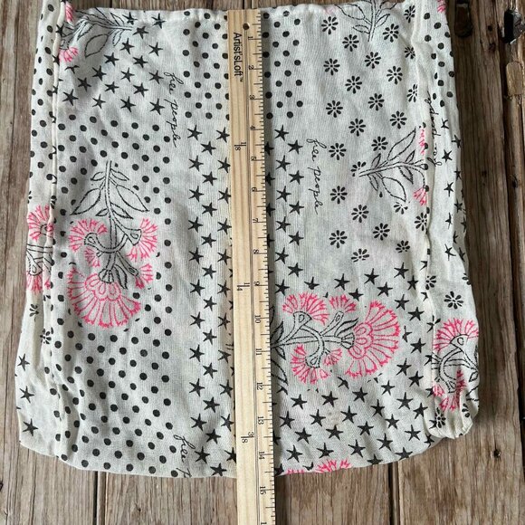 Free People Linen Cloth Lightweight Shopping Tote Bag Tan Pink Paisley Boho - Picture 4 of 6